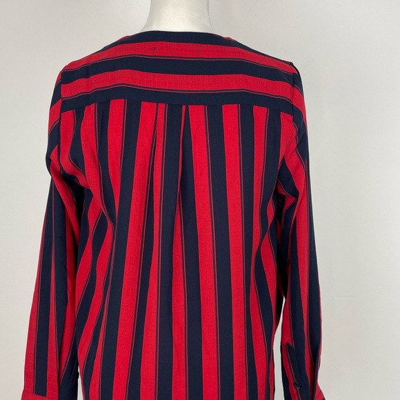 Urban Outfitters Longline Navy and Red Striped Surplice Blouse. Size Small. NWT - Picture 6 of 16